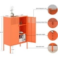 thumbnail image 3 of Orange Metal Cabinet,Metal Locker Storage Cabinet with Doors and Shelves,3-Tier Office Cabinet,Metal Storage Cabinet,Sideboard,Liquor Cabinet for Home Office,Kitchen,Coffee Bar, 3 of 12