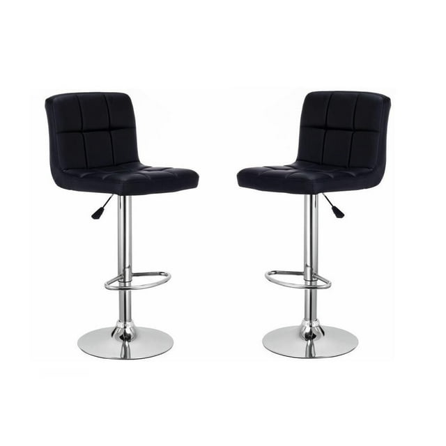 Heavenly Collection Leather Adjustable Stool for Dining Area Set of 2