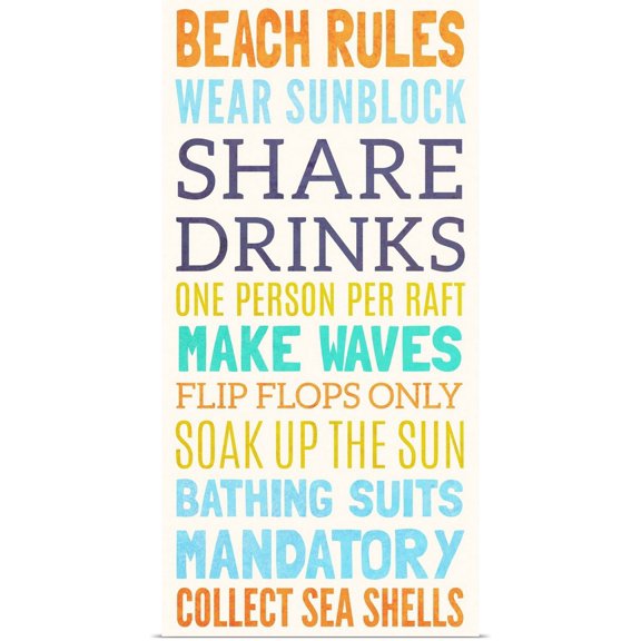 Great BIG Canvas | Rolled SD Graphics Studio Poster Print entitled Beach Rules I