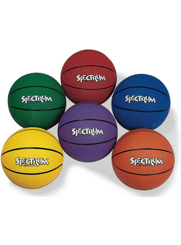 S&S Worldwide Spectrum Rubber Basketball Set, Set of 6, Intermediate 28.5