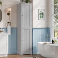 thumbnail image 7 of Hiphuta 71" Tall Narrow Bathroom Storage Cabinet, Slim Bathroom Storage Tower with Adjustable Shelves & Door Shelves, Narrow Cabinet with Doors for Small Spaces, Gray, 7 of 7