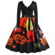thumbnail image 1 of Vestidos de otoño para mujer Disfraz de Halloween con estampado de murciélago de calabaza L, 1 of 4