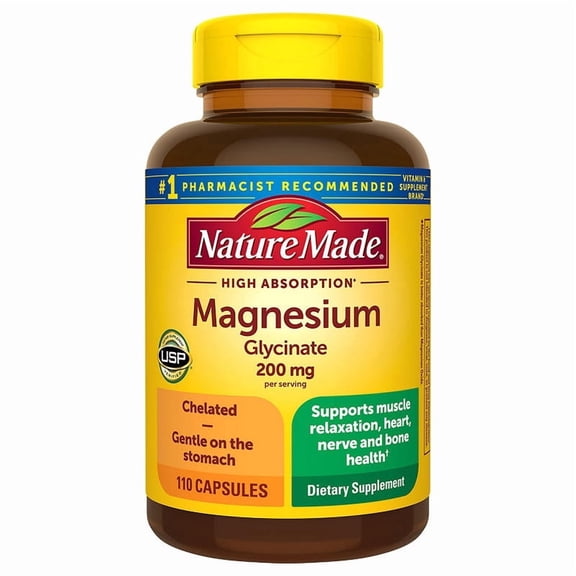 Nature Made Magnesium Glycinate 200mg Capsules, 110 ct.