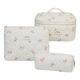 thumbnail image 1 of Bolsa de cosméticos de gran capacidad con estampado floral y doble cremallera. Organizador de maquillaje de viaje para guardar artículos de aseo y papelería, 1 of 6