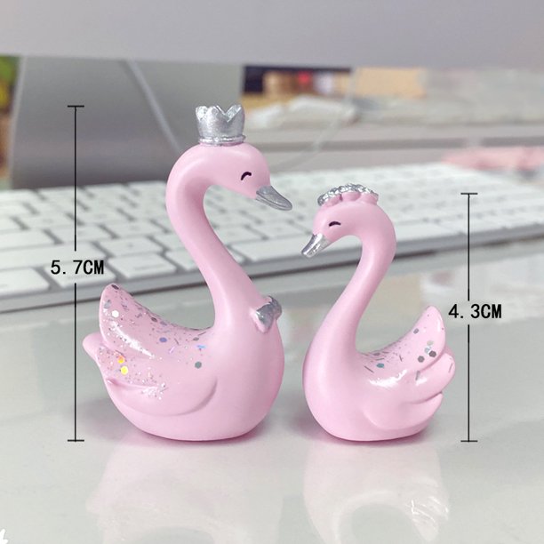 Adornos creativos para coche, corona de cisne, artesanías de resina, adornos para tartas de cumpleaños, regalos de joyería para el día de San Valentín