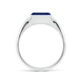 thumbnail image 2 of ANGARA Lab Grown 1.65 Ct Emerald-Cut Blue Sapphire Signet Ring for Women in 14K White Gold (Size-8x6mm) | September Birthstone, Anniversary, Jewelry Gift for Women | Lab-Grown Blue Sapphire Ring, 2 of 7