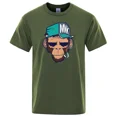 thumbnail image 4 of Camisetas de algodón con dibujos de monos fumadores, camisetas de manga corta con personalidad para hombre, camisetas holgadas de gran tamaño, ropa suave y transpirable, 4 of 5