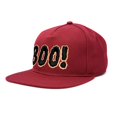 thumbnail image 2 of DALIX Boo! Halloween Hat Mens Womens Flat Bill Snapback Cap in Maroon, 2 of 7