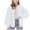 White, variant on Girls Bomber Jacket Oversized Full Zip up Sweatshirt Coat No Hood Pockets Solid Casual Fashion Fall Outerwear (170, White)