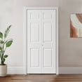 thumbnail image 2 of JUBEST 36"x80" 6 Panel White Primed Hollow-Core Interior Composite Bifold Closet Door, 2 of 8