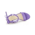thumbnail image 4 of BLISSFUL STEP Women's Open Toe Lace up Block High Heels Sandals Purple 8, 4 of 7