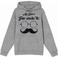 thumbnail image 4 of My Dad Is Fan-Tache-Tic Dad Jokes for Father's Day Adult Heather Gray Long Sleeve Hoodie-Medium, 4 of 6
