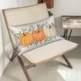 thumbnail image 5 of Fall Pumpkin Throw Pillow Covers 12x20 Inch Set of 2, Orange Pumpkins Decoration Throw Pillow Covers Eucalyptus Leaves Thanksgiving Outdoor Cushion Cover for Sofa Couch Farmhouse Room Bed Decor, 5 of 6