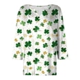thumbnail image 4 of UngA Womens St Patrick Day Shirts Plus Size Funny V Neck 3/4 Sleeve Tops Shamrock Graphic Tshirt Irish Shirts Outfit,Size S, 4 of 9