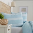 thumbnail image 2 of Great Bay Home Curtain Stripe Reversible Reversible Quilt Set With Shams  (Full / Queen, Blue), 2 of 7