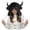 1-Black4608, variant on XIAOCHA Horn‑Decor Trapper Hat for Women Solid Fall‑Winter Outdoor Toque,Black