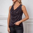 thumbnail image 7 of Women'S Sequin Tank Top Sparkly Sleeveless Dressy Party Shirts Holiday Scoop Neck Shimmer Tops Going Out Outfits,Summer Sleeveless Tanks Tops Blouses,Club Draped Cocktail Camisole Vest Blouse Black L, 7 of 7