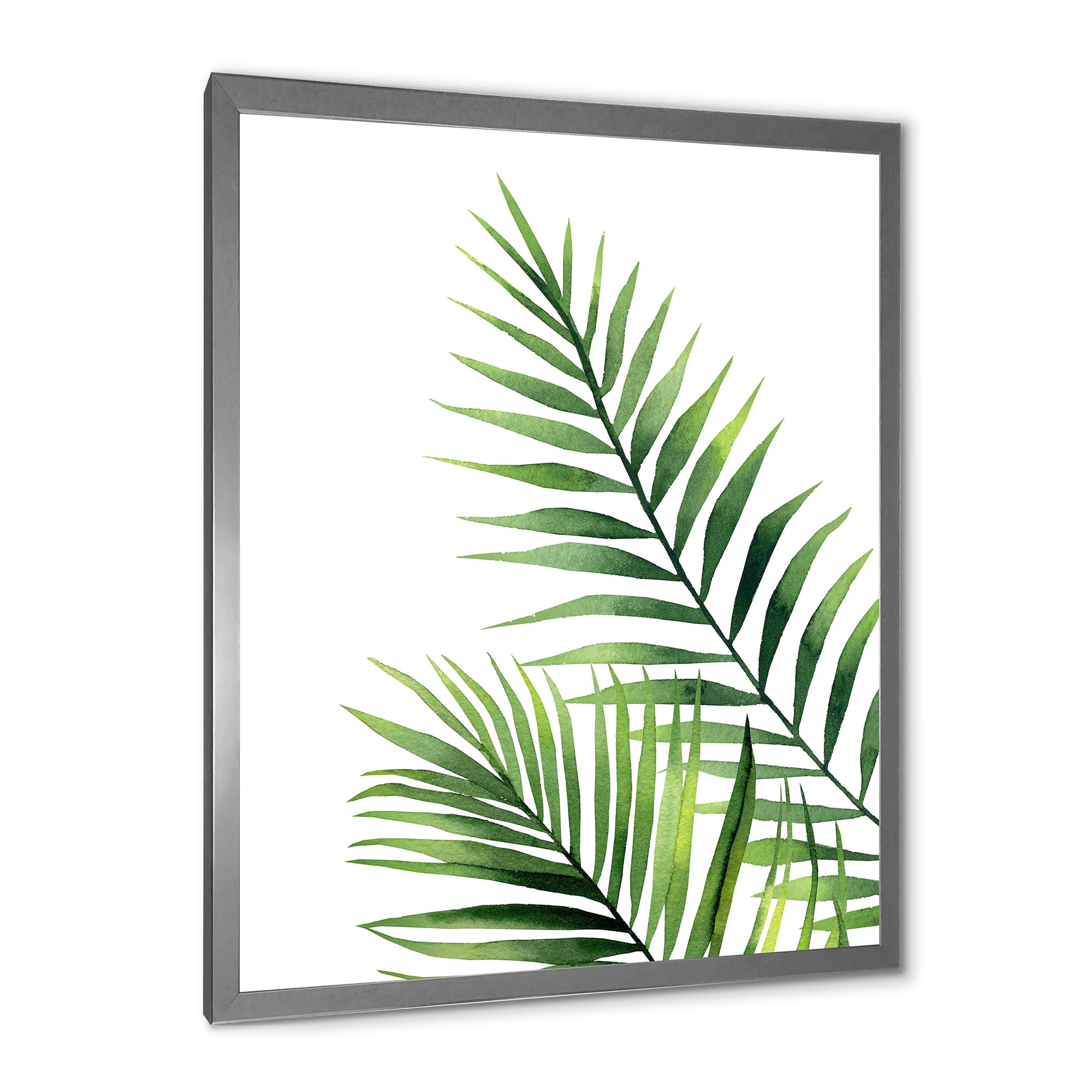 Designart 'Fern Plant Leaves Detail III' Farmhouse Framed Art Print