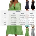 thumbnail image 3 of Nmnitkp Summer Dresses for Women Casual V Neck Short Sleeve Button Maxi Dress Solid Color Eyelet Oversize Womens Dresses for Daily Wear S-3XL, 3 of 6