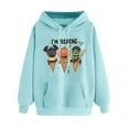 thumbnail image 3 of BiZtdJrK Halloween Hoodies for Women Pumpkin Graphic Long Sleeve Hoodie Pullover Fashion Cute Sweatshirt Teen Girl Clothes with Pocket Light Blue XL, 3 of 6
