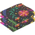 thumbnail image 2 of Dreamtimes Mexican Floral Bird Patterned Hand Towels 2 PCS, Cotton Bath Towel for Drying Face Hands Body Decorative Water Absorbent Lightweight Towels for Bathroom Ktichen Travel Gym,16"x28", 2 of 7