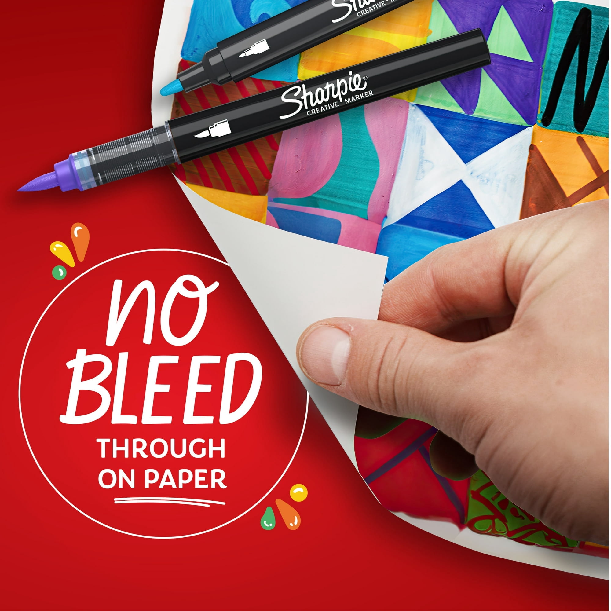 Sharpie Creative Markers, Water-Based Acrylic Markers, Brush Tip, Assorted Colors, 12 Count - 2 Pack