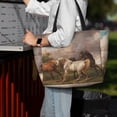 thumbnail image 4 of Wukai Three Horses Oil Painting Print Zipper Bag,large Beach Tote Bag,Waterproof Sandproof Bag,Grocery and Picnic Tote Travel Bag, 4 of 5