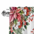 thumbnail image 4 of Cardinal Bird Rod Pocket Curtain Valance, Winter Poinsettia Berry Pine Cones Floral Farmhouse Window Valance for Living Room, Bedroom, Kitchen 42"W x 12"L, 4 of 9