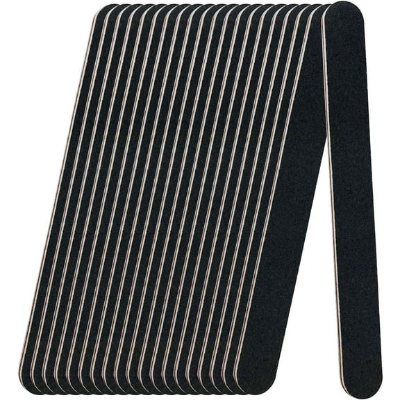 WarmHaven 20 Pack 100/180 Grit Nail Files, Black Professional Reusable Emery Boards Nail File, Manicure Tool Suitable for Both Acrylic and Natural Nails