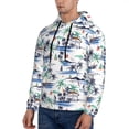 thumbnail image 3 of Rateoe Hawaii Palms Pattern Mens Hoodie, Pullover Hooded Sweatshirt, Kangaroo Pocket Hoodie Ideal for Daily Wear, Travel and Home-X-Large, 3 of 7