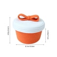 thumbnail image 3 of Sruoe Bow Decor Cotton Rope Covered Storage Bin Two Tone Woven Holiday Sweets Caddy for Desktop Household Stuff, 3 of 6