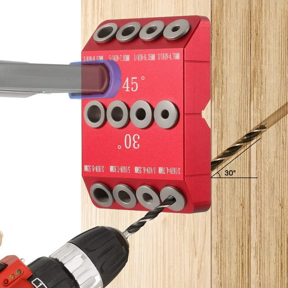 30/45/90° Angle Drill Hole Guide Jig for Angled and Straight Hole,Cable Railing Lag Screw Drilling Template,1PCS