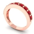 thumbnail image 2 of 0.81 ctw Wedding Band for Women - 18K Rose Gold Simulated Ruby Stackable Eternity Ring, 2 of 6