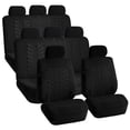 thumbnail image 1 of FH Group Universal Fit 3 Rows Cloth Car Seat Covers for SUV Sedan Van, Airbag Compatible, Split Bench Rear Seat - 8 Seaters Black, 1 of 9