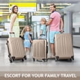 thumbnail image 2 of FCH 3-in-1 Champagne Gold Trolley Case Set - ABS, Vertical Stripe Luggage for Travel, Airport. Durable, Lightweight, Adjustable, Carry-on & Checked., 2 of 17