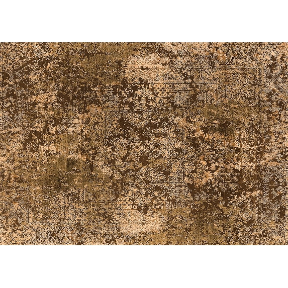Ahgly Company Indoor Rectangle Oriental Orange Industrial Area Rugs, 8' x 12'