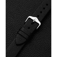 thumbnail image 6 of Hirsch Bagnore Retro-Style Leather Watch Strap - Black - L - 21mm - Shiny Silver Buckle - Retro-Styled Calf Leather Band, 6 of 9