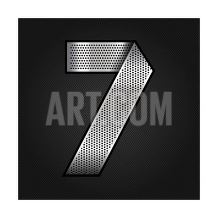 Number Metal Chrome Ribbon 7 Seven Print Wall Art By Ecelop Number Metal Chrome Ribbon 7 Seven Print Wall Art By Ecelop
