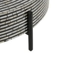 thumbnail image 5 of DecMode 38" x 12" Gray Mother of Pearl Shell Handmade Mosaic Inlay Geometric Coffee Table with Black Metal Legs, 1-Piece, 5 of 14
