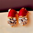 thumbnail image 3 of Women's Christmas Santa Hat Stud Earrings, Alloy Material, Rubber Backs, Lightweight, Ideal Gift for Christmas/Birthday, 3 of 6