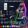 thumbnail image 3 of Hoffree Gaming Chair Massage Computer Chair with Footrest and Lumbar Support  Height Adjustable Gamer Chair with 360°-Swivel Seat and Headrest and for Office or Gaming, 3 of 9
