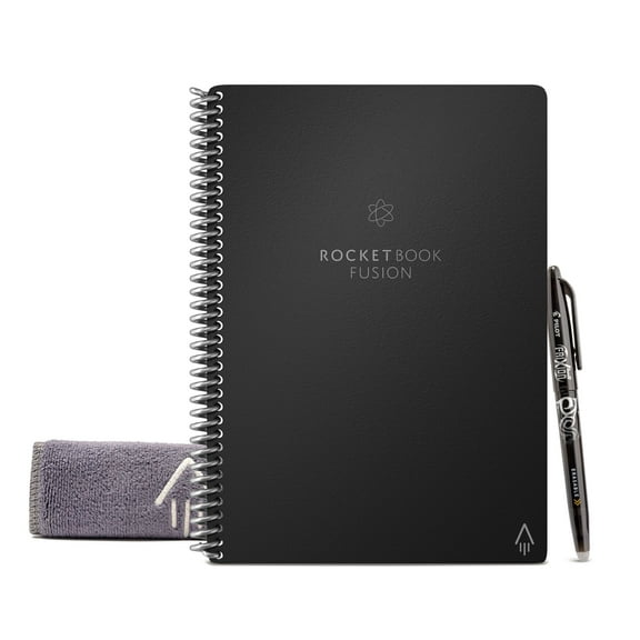 "Rocketbook Fusion Smart Reusable and Sustainable Smart Spiral Notebook - Camo - Executive Size Eco-Friendly Notebook (6"" x 8.8"") Includes 1 Pen and Microfiber Cloth"