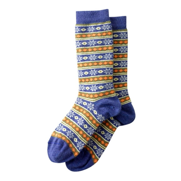 Tey-Art Fair Trade Starry Stripe Alpaca Socks (L (10-13), Blue)
