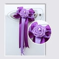 thumbnail image 4 of 6PCS Wedding Car Flower Artificial Ribbon Flower Wedding Car Decor with Tape, 4 of 10
