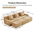 thumbnail image 4 of FFH 115.3" Reversible Sofa, Modular Sectional Cloud Couch with Pillows (Camel, 3 Seater with 3 Ottoman), 4 of 14