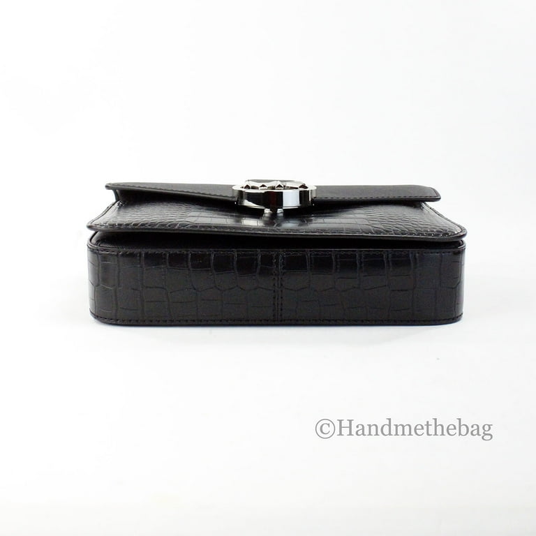 Michael Kors Womens Carmen Medium Crocodile Embossed Convertible