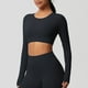thumbnail image 2 of Camisas para mujer,Camiseta informal de manga larga con cuello redondo para mujer, con estampado de cuadros suaves, para uso diario, ideal para el hogar, sopatenor, 2 of 9