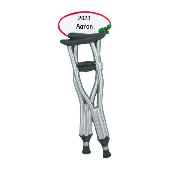 Personalized Medical Crutches Christmas Ornament 2024 1 Count - Ornaments by Elves