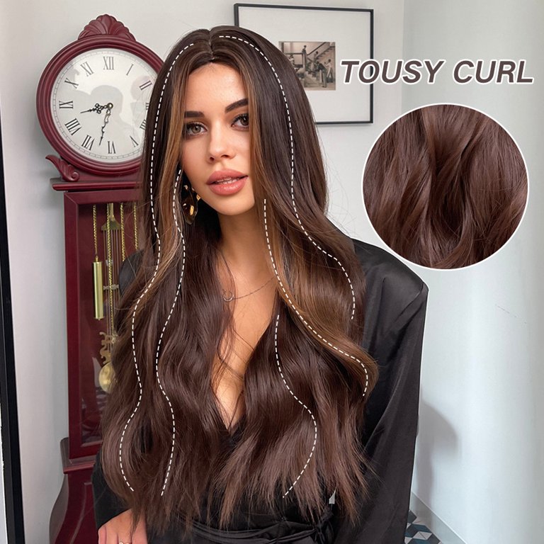 Long Blonde Brown Wig for Women Natural Straight Cosplay  display picture 1
