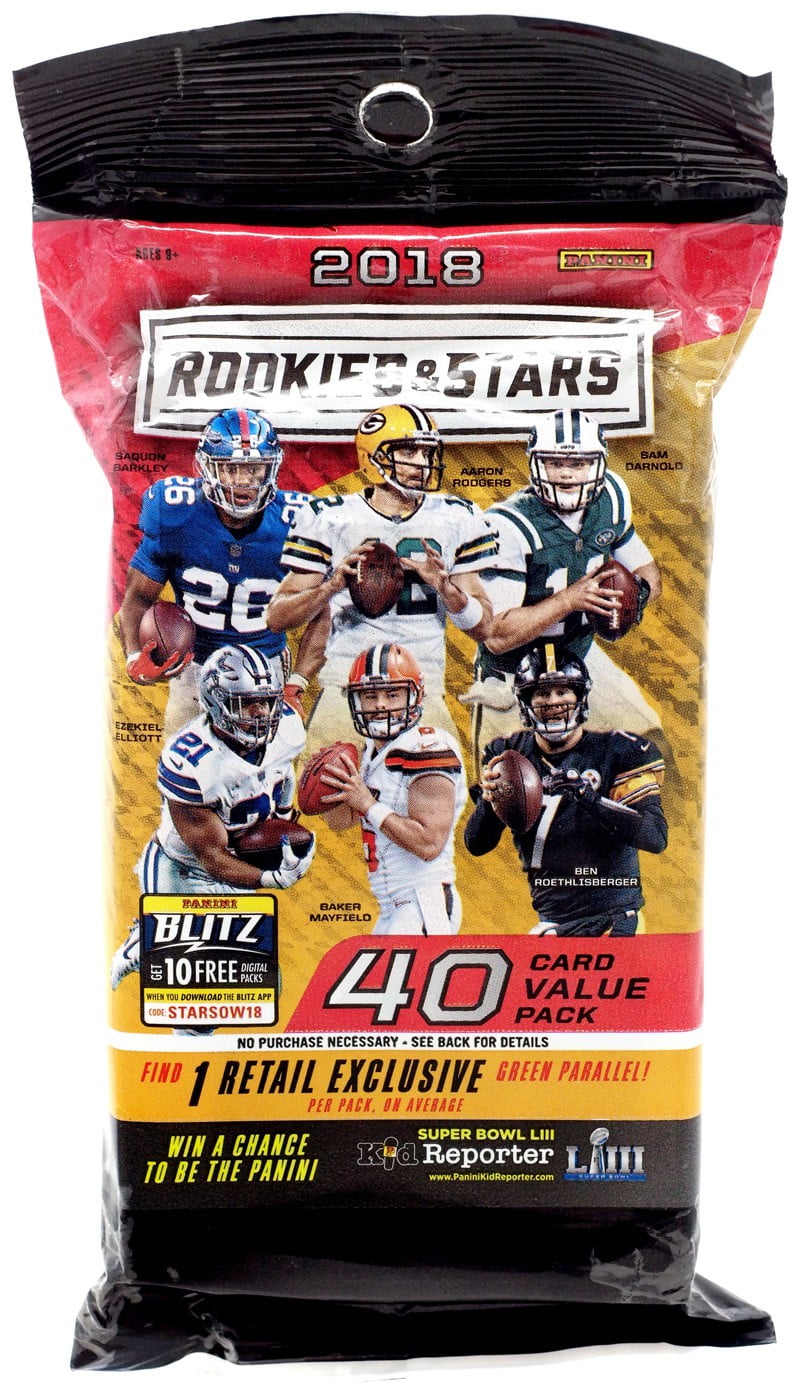 NFL Panini 2018 Rookies & Stars Football Trading Card VALUE Pack [40